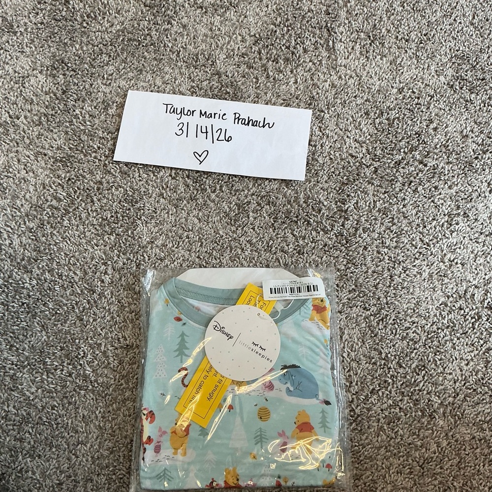 Little Sleepies OG blue Winnie the Pooh long sleeve pajama set size 4T NIB
